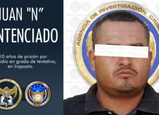 Un hombre fue sentenciado a 10 años de cárcel por el delito de feminicidios en contra de su pareja en Irapuato.