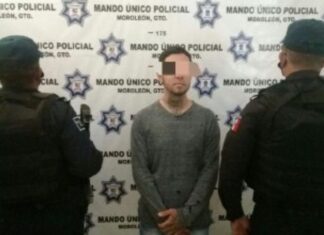 En operativo por comunidades rurales FSPE aseguraron a dos sospechosos con 100 dosis de «cristal» y un arma de fuego, en Moroleón.