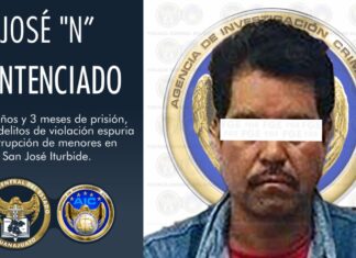 Por los delitos de violación espuria y corrupción de menores, dan sentencia de 59 años de prisión a José «N» , en San Jose de Iturbide.