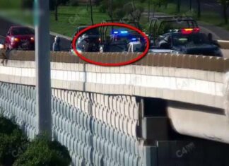 Elementos de Seguridad Ciudadana de Leon evitan que un hombre se lanzara de un puente.