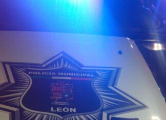 Policía de León detienen a dos por robo a transeúnte.