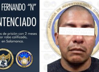 Luis Fernando N fue senténciado a ocho años de prisión por el delito de robo calificado en Salamanca.