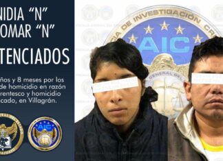 Sentencian a pareja a más de 16 años de prisión por el delito de homicidio en grado de parentesco, de un menor hijo de la mujer, en Villagran.