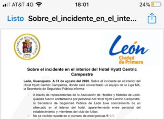 No hay reporte en Seguridad Pública del incidente en el Hotel Hyatt Centric en León.