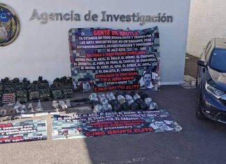 Aseguran equipo táctico y armamento al CJNG en Irapuato.