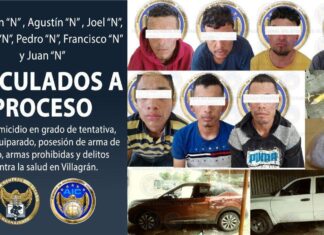Detienen a siete por el delito de homicidio en grado de tentativa en Villagran.