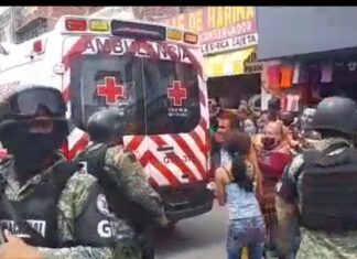 Dos lesionados de bala en la periferia del mercado Tomasa Esteves, generó una gran movilización de las corporaciones policiacas de los tres niveles de gobierno.