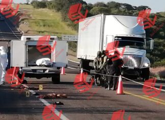 Dejan los cuerpos desmembrados de dos hombres y una mujer en la carretera de cuota, en Valle de Santiago.