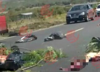Esparcen los restos de cuatro personas mutiladas en la carretera Apaseo El Alto, Jerecuaro.