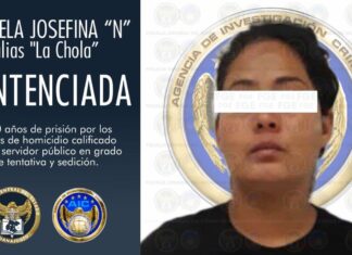 Sentencian a 40 años se prision a La Chola, por los delitos de homicidio en grado de tentativa y sedicion.