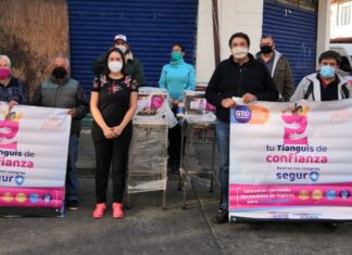 Se comprometen comerciantes de Salvatierra a cumplir con medidas de prevención para evitar contagios de COVID 19.