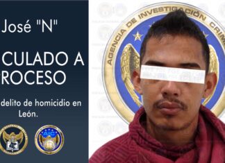 Agentes ministeriales detienen a José N, por elm delito de homicidio calificado, en León.