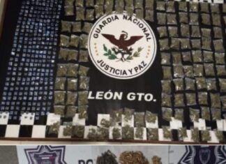 «Guanajuato Seguro», saca se las calles más de 28 mil dosis de drogas y asegura 57 armas.