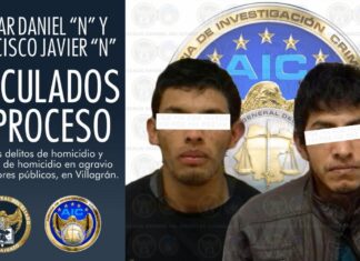 Sujetan a proceso penal a dos sujetos por el delito de homicidio en contra de servidores públicos, en hechos registrados el pasado 11 de enero en Villagran.