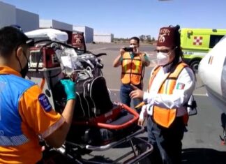 Trasladan a un bebé recién nacido con quemaduras en el 25 por ciento se su cuerpo a Galveston Texas, para su atención médica.