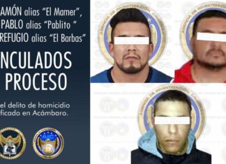 Vinculan a proceso penal a JOSÉ RAMÓN “N”, alias “El Mamer”, JOSÉ PABLO “N”, apodado “Pablito“ y JUAN REFUGIO “N”, “El Barbas”, por homicidio.