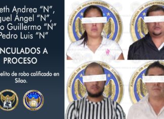 Sujetan a proceso penal a tres sujetos y una mujer por el delito de robo en Silao.