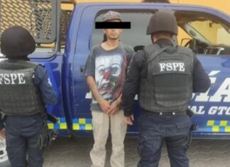 Elementos de las FSPE detuvieron a un sujeto con hierba verde con las características de la marihuana en San Miguel de Allende.