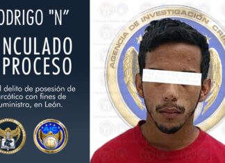 Vinculan a proceso por posesión de narcóticos a Rodrigo N, en Leon.