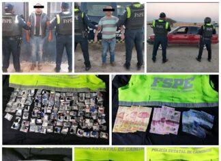 FSPE detiene a dos sujetos en Ocampo con droga y dinero y un auto de dudosa procedencia.