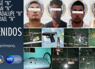 Elementos de la AIC rescataron a una persona víctima de secuestro y detuvieron a cuatro sujetos en Tarimoro.