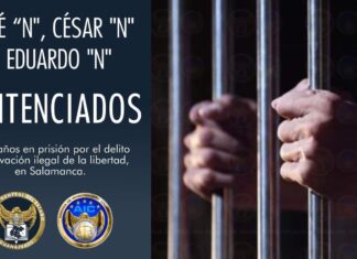 La Fiscalía General del Estado obtuvo sentencias condenatorias para tres sujetos que privaron de su libertad a cuatro hombres en una finca de la comunidad Los Prietos en la ciudad de Salamanca.