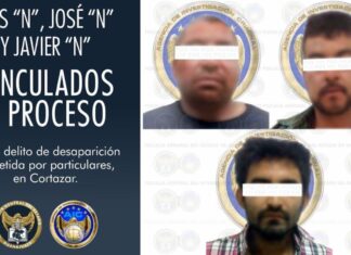 Tres integrantes de una célula criminal desarticulada en Cortazar, fueron vinculados a proceso penal, luego de las imputaciones formuladas por un agente del Ministerio Público de la Unidad Especializada en Investigación, por el delito de desaparición cometida por particulares