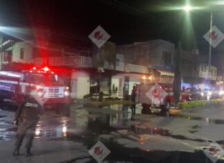 Delincuentes armados robaron negocio comercial para después incendiarlo; los hechos ocurrieron por la madrugada en la ciudad de Moroleón