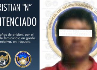 Sentencian a Christian «N» a 10 años de prisión por el delito de feminicidio en Irapuato