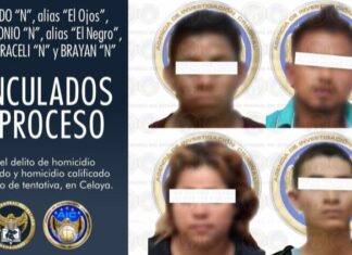 Eduardo «N» alias «El Ojos», Luis Antonio «N» alias «El Negro», Juana Araceli «N» y Brayan «N» vinculados a proceso por el delito de homicidio calificado