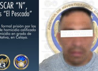 Sujeto a formal prisión Óscar «N» alias «El Pescado» por los delitos de homicidio calificado y homicidio en grado de tentativa en Celaya