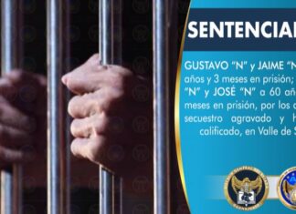 Fueron sentenciados a más de 153 años de prisión Gustavo «N» y Jaime «N» y a más de 60 años a Héctor «N» y José «N» por los delitos de secuestro agravado y homicidio calificado en Valle de Santiago