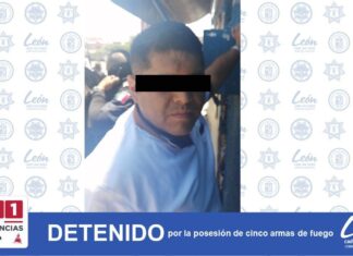 Por la posesión de 5 armas de fuego, un hombre fue detenido por la Policía de León