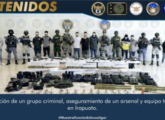 El aseguramiento de un arsenal, equipo táctico y la detención de 13 integrantes de un grupo delincuencial son resultados de operativos desplegados por la FGEG, el Ejército Mexicano, GN y la SSPE, en Irapuato