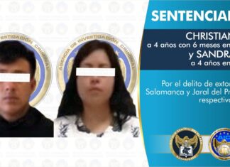 Sentencian a más de cuatro años de prisión a Christian «N» y Sandra «N» por el delito de extorsión