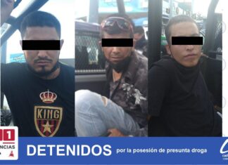 Detiene Policía Municipal a tres hombres por la posesión de presunta droga