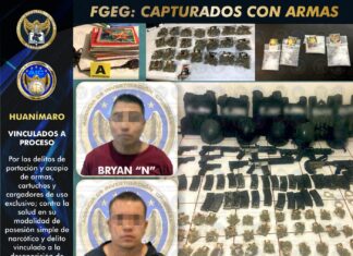 Vinculados a proceso Bryan «N» y Carlos «N» por los delitos de portación y almacenamiento de armas y explosivos; contra la salud, desaparición forzada por particulares y homicidio