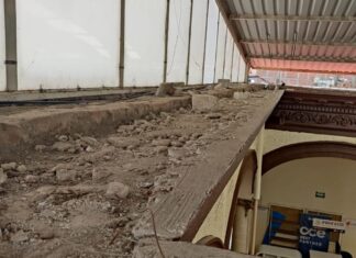 Piezas de la estructura de la presidencia municipal que se creía eran de cantera, son de otros materiales