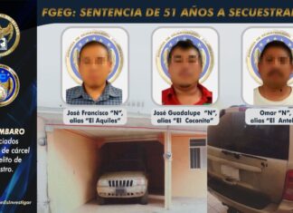 Sentencian a 51 años de prisión a tres sujetos que formaban parte de una organización criminal dedicada al plagio y la extorsión.