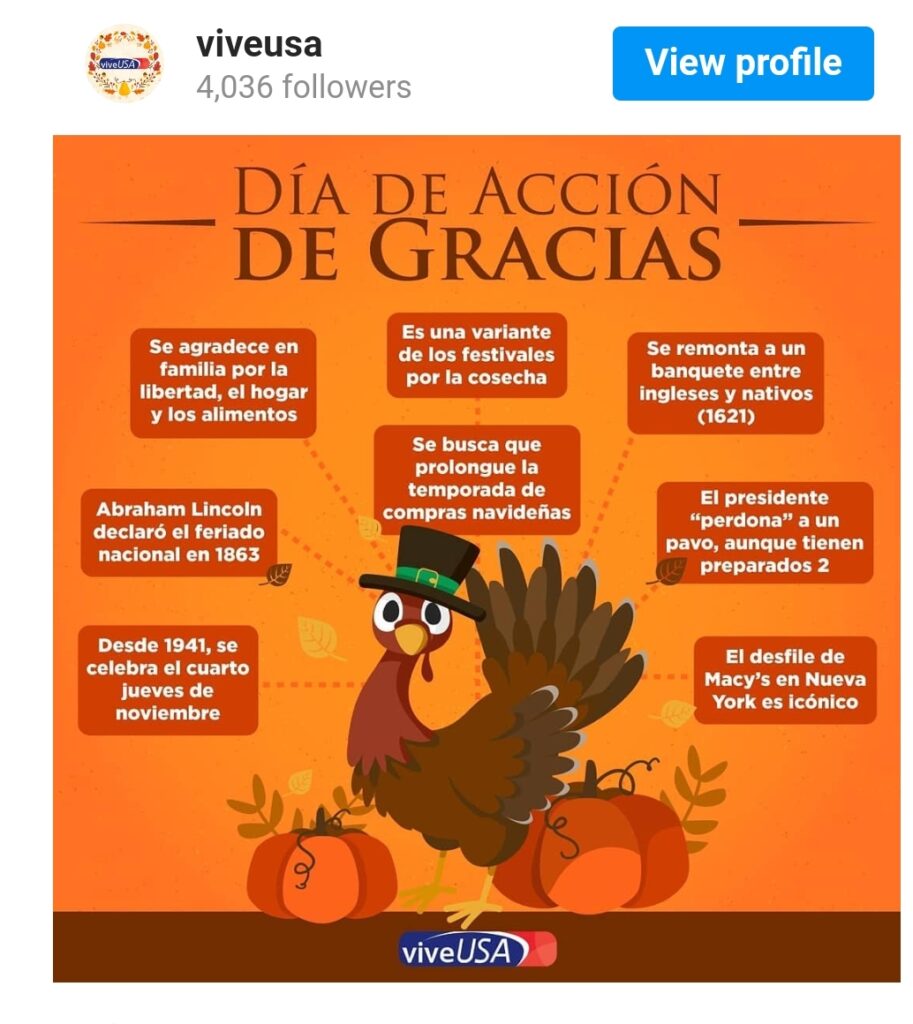 El Día de Acción de Gracias o Thanksgiving es la fiesta más importante