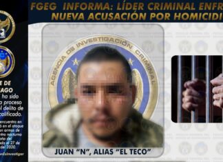Enfrenta “El Teco” nueva acusación por el delito de homicidio calificado.