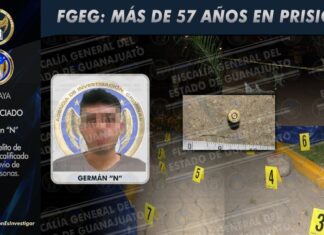 Obtiene la Fiscalía General de Justicia sentencia de 57 años con 6 meses para homicida, en Celaya.