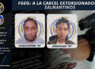 Dos extorsionadores fueron capturados mientras exigían a sus víctimas el “pago de una cuota”.