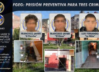 Obtiene FGEG prisión preventiva contra tres sujetos acusados de homicidio con premeditación y ventaja.