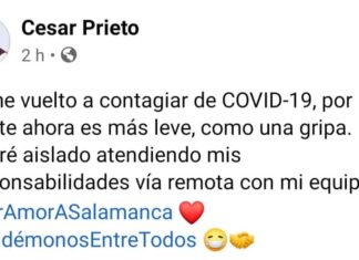 Alcalde de Salamanca anunció estar contagiado de Covid 19