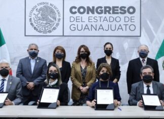 Suscribe el IACIP convenio de colaboración con el Congreso del Estado de Guanajuato.