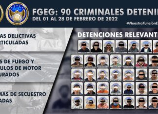 Al cierre de febrero, la FGEG logró la detención de 90 personas