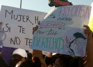 Cuatro mil mujeres participaron en la marcha con motivo del Día Internacional de la Mujer en Celaya.