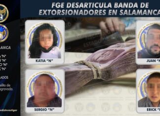 Detienen a cuatro sujetos de una banda de extorsionadores de comerciantes de Salamanca.