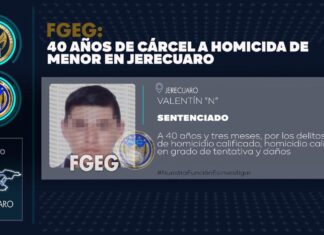 Más de 40 años de prisión para homicida de un menor de edad en Jerécuaro.